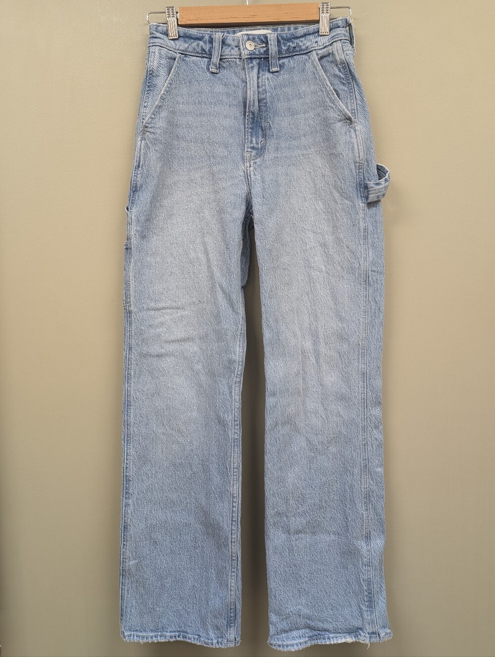 Curve Love Abercrombie & Fitch 90's Relaxed Carpenter/Cargo High Rise Jean Sz 25